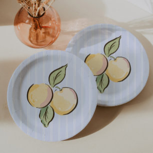 Assiettes En Carton Baby Shower Citron Bleu