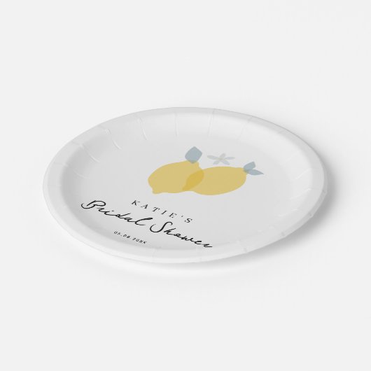 Assiettes En Carton Baby Shower Citron Citrus Pastel Moderne (Angle)