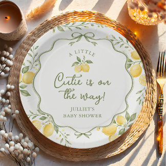 Assiettes En Carton Baby Shower Citron Floral Lemon