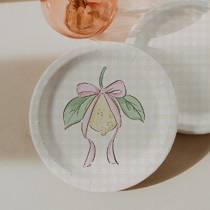 Assiettes En Carton Baby Shower Citron Rose et Jaune