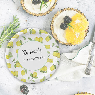 Assiettes En Carton Baby Shower Citrons d'Été