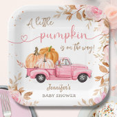 Assiettes En Carton Baby shower citrouille Automne Pink Truck Papier