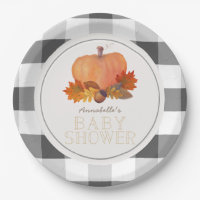 Baby shower citrouille Black Buffalo Checks