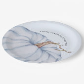 Assiettes En Carton Baby shower Citrouille bleu (Angle)