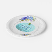 Assiettes En Carton Baby shower Citrouille bleu (Angle)