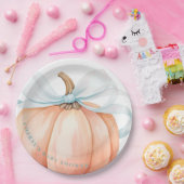 Assiettes En Carton Baby shower citrouille Bleu Bow (Fête)