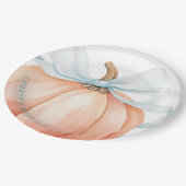 Assiettes En Carton Baby shower citrouille Bleu Bow (Angle)