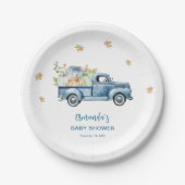 Assiettes En Carton Baby shower Citrouille Blue Truck (Devant)