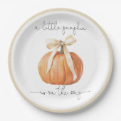 Assiettes En Carton Baby shower citrouille Bow (Devant)