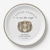 Assiettes En Carton Baby shower citrouille d'automne (Devant)