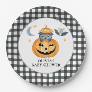 Assiettes En Carton Baby Shower Citrouille Jack-O-Lantern Halloween