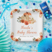 Assiettes En Carton Baby shower Citrouille orange (Fête)