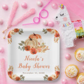 Assiettes En Carton Baby shower Citrouille orange (Fête)