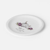 Assiettes En Carton Baby shower Citrouille pourpre (Angle)