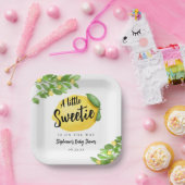 Assiettes En Carton Baby shower Citrus citron (Fête)
