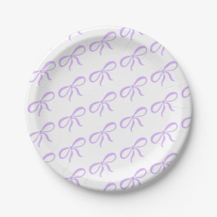 Assiettes En Carton Baby shower classique de ruban violet Lavande