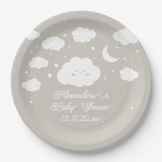 Assiettes En Carton Baby shower cloud (Devant)