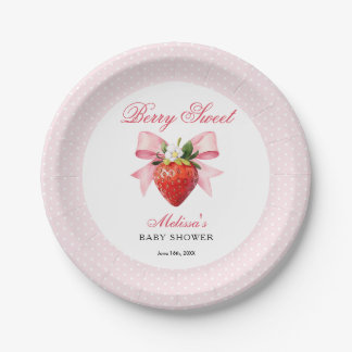 Assiettes En Carton Baby Shower Coquette Berry Sweet
