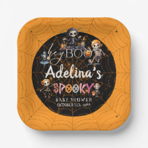 Assiettes En Carton Baby shower Costume Halloween Boo Skeletons Éffray