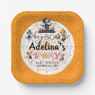 Assiettes En Carton Baby shower Costume Halloween Boo Skeletons Éffray