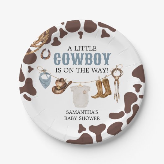 Assiettes En Carton Baby shower Cowboy (Devant)