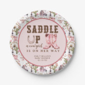 Assiettes En Carton Baby shower Cowgirl rose Saddup Party Plaque (Devant)