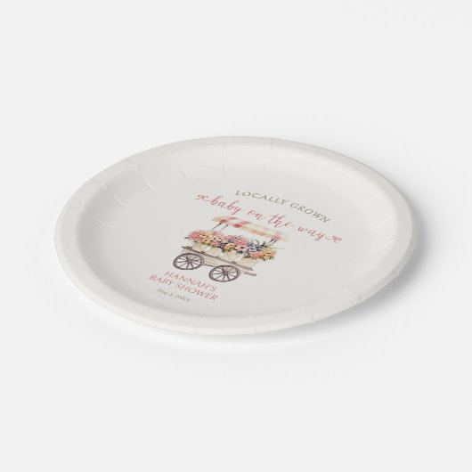 Assiettes En Carton Baby shower cultivé localement (Angle)