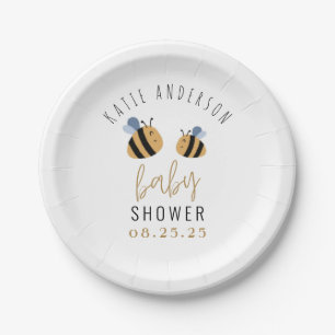 Assiettes En Carton Baby shower d'abeille mignonne jaune