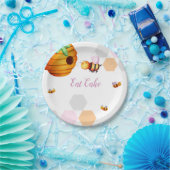 Assiettes En Carton Baby shower d'abeille rose (Fête)