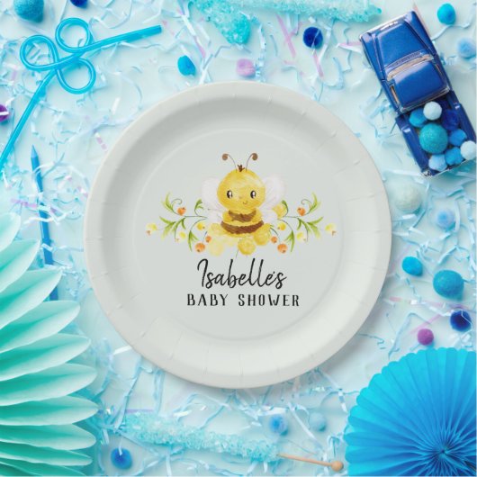 Assiettes En Carton Baby shower d'abeilles (Fête)