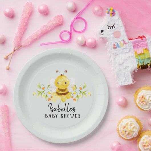 Assiettes En Carton Baby shower d'abeilles (Fête)