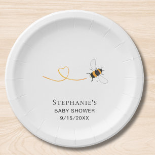 Assiettes En Carton Baby shower d'abeilles personnalisé