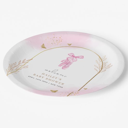 Assiettes En Carton Baby shower d'accueil Sweet Elegant Arch Ballerina (Angle)