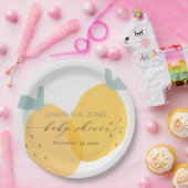Assiettes En Carton Baby shower d'agrumes de citron jaune mignon (Fête)