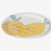 Assiettes En Carton Baby shower d'agrumes de citron jaune mignon (Angle)
