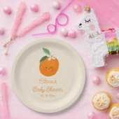 Assiettes En Carton Baby shower d'agrumes orange (Fête)