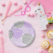 Assiettes En Carton Baby shower Dahlia gris lavande mauve / Bride (Fête)