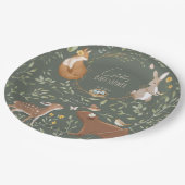 Assiettes En Carton Baby shower d'amis de la forêt (Angle)