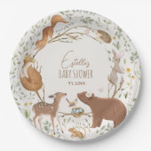 Assiettes En Carton Baby shower d'amis de la forêt (Devant)