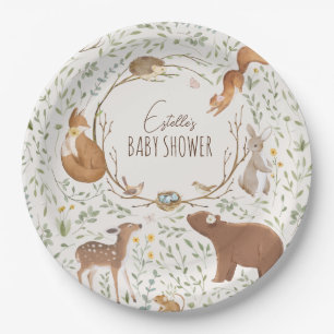 Assiettes En Carton Baby shower d'amis de la forêt