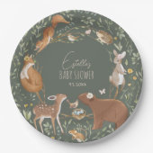 Assiettes En Carton Baby shower d'amis de la forêt (Devant)