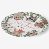 Assiettes En Carton Baby shower d'amis de la forêt (Angle)
