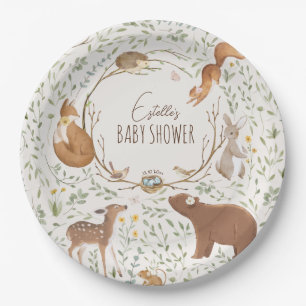 Assiettes En Carton Baby shower d'amis de la forêt