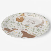 Assiettes En Carton Baby shower d'amis de la forêt (Angle)