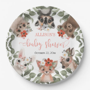 Assiettes En Carton baby shower d'amis forestiers des animaux des for