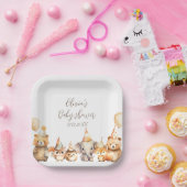 Assiettes En Carton Baby shower d'animaux d'aquarelle neutre pour le g (Fête)