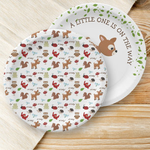 Assiettes En Carton Baby shower d'animaux de bois mignons