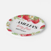 Assiettes En Carton Baby shower d'anniversaire de fraises (Angle)