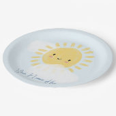 Assiettes En Carton Baby shower d'anniversaire personnalisé Sunshine (Angle)