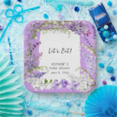 Assiettes En Carton Baby shower d'aquarelle Lavender Boho (Fête)